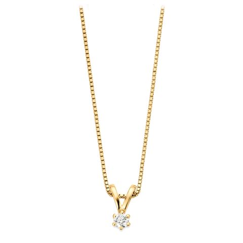 Diamantsmykke 585 Gult Gull 0,14 ct