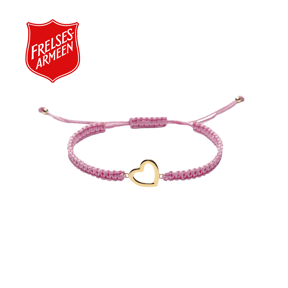 Vennskapsarmbånd Rosa Forgylt