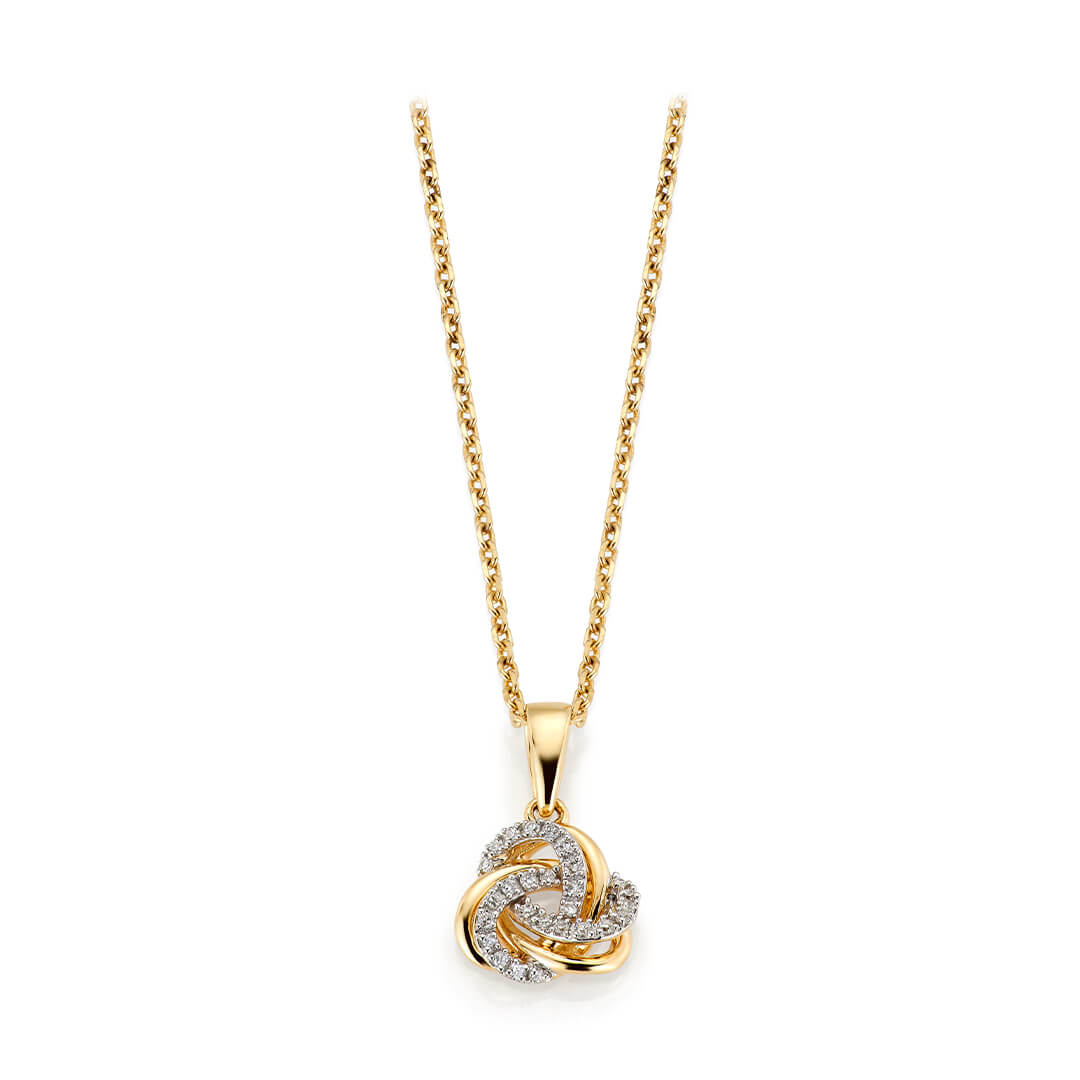 Diamantsmykke 585 Gult Gull 0,05 ct