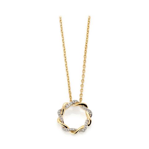 Diamantsmykke 585 Gult Gull 0,05 ct