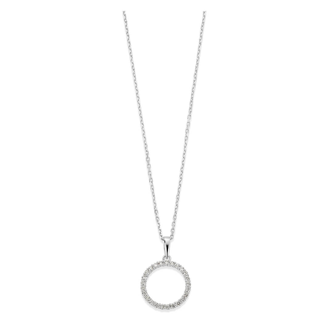 Diamantsmykke 585 Hvitt Gull 0,25 ct