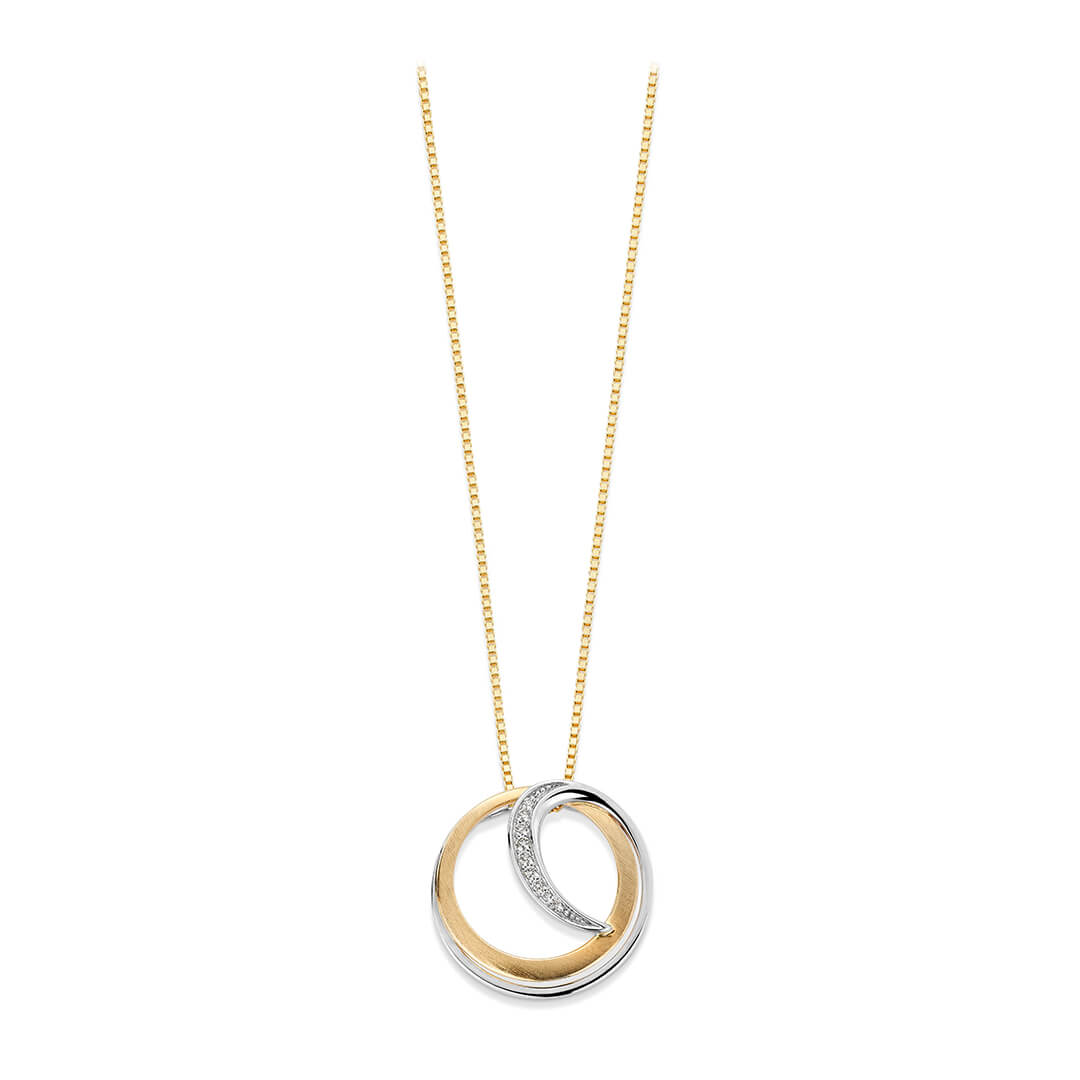 Diamantsmykke 585 Tofarget Gull 0,04 ct