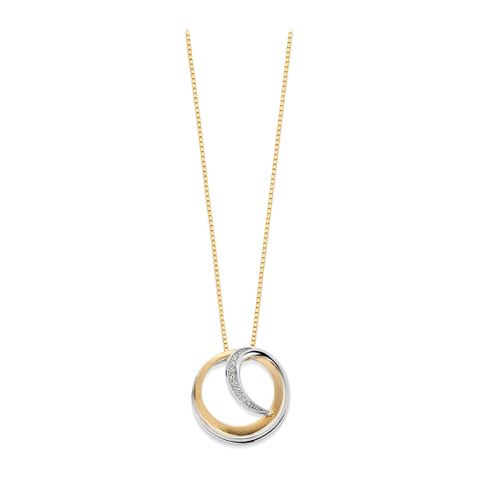 Diamantsmykke 585 Tofarget Gull 0,04 ct