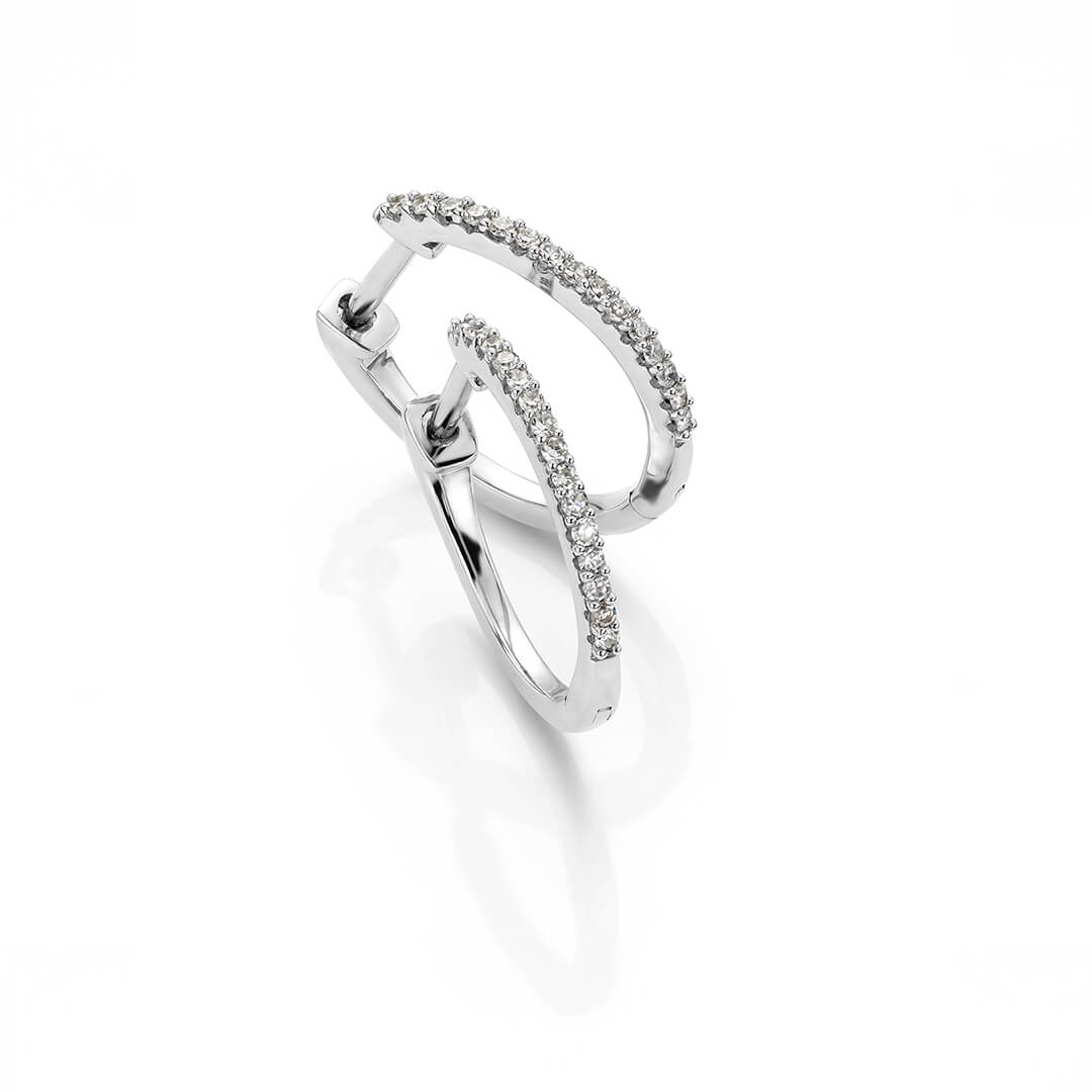 Diamantøreringer 585 Hvitt Gull 0,10 ct