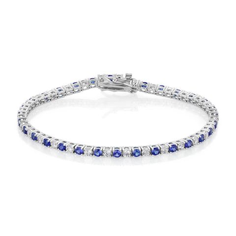 Armbånd 925 Sølv Blå