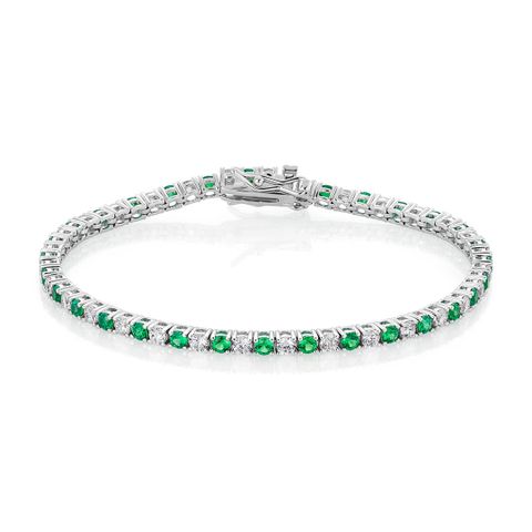 Armbånd 925 Sølv Grønn