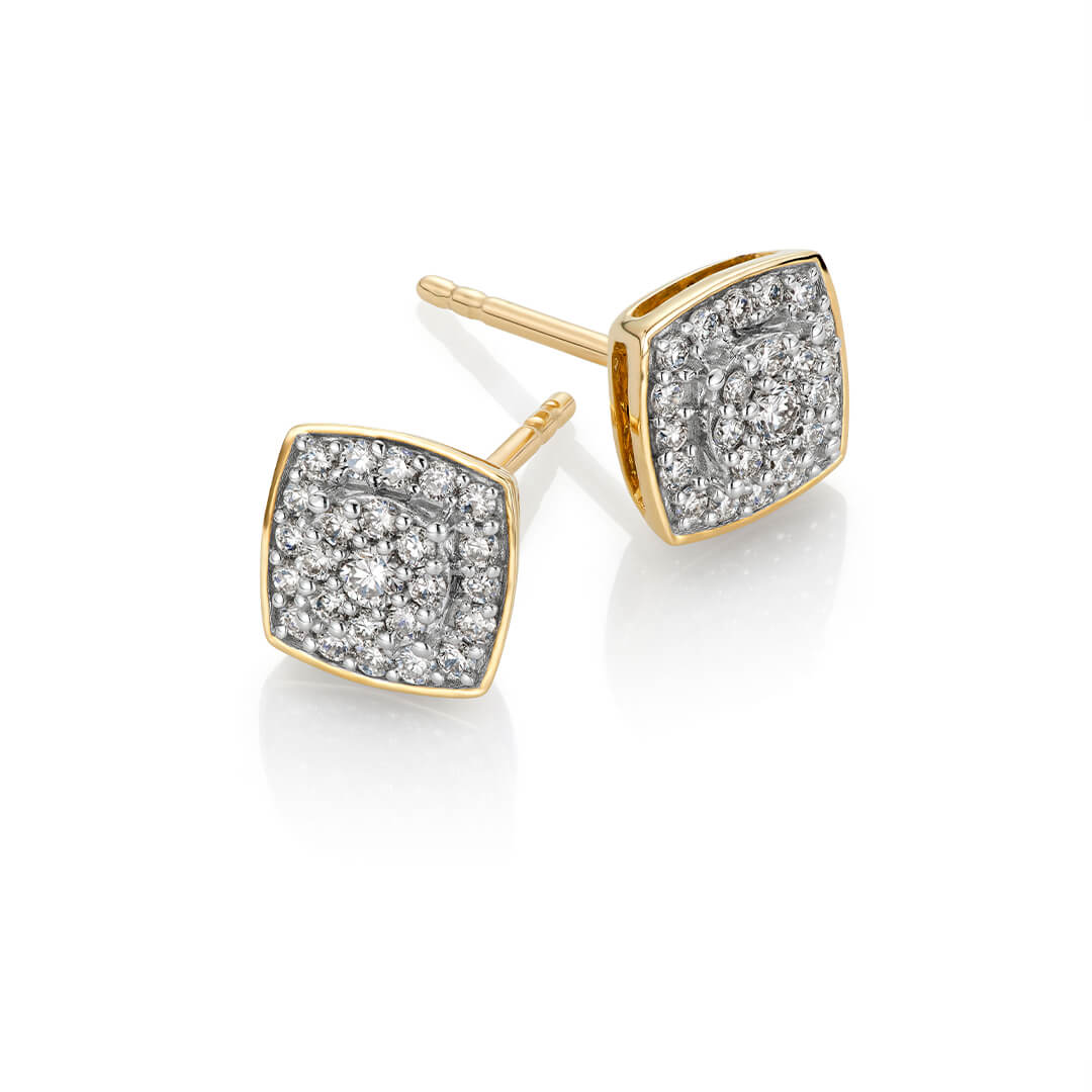 Diamantøredobber 375 Gult Gull 0,27 ct