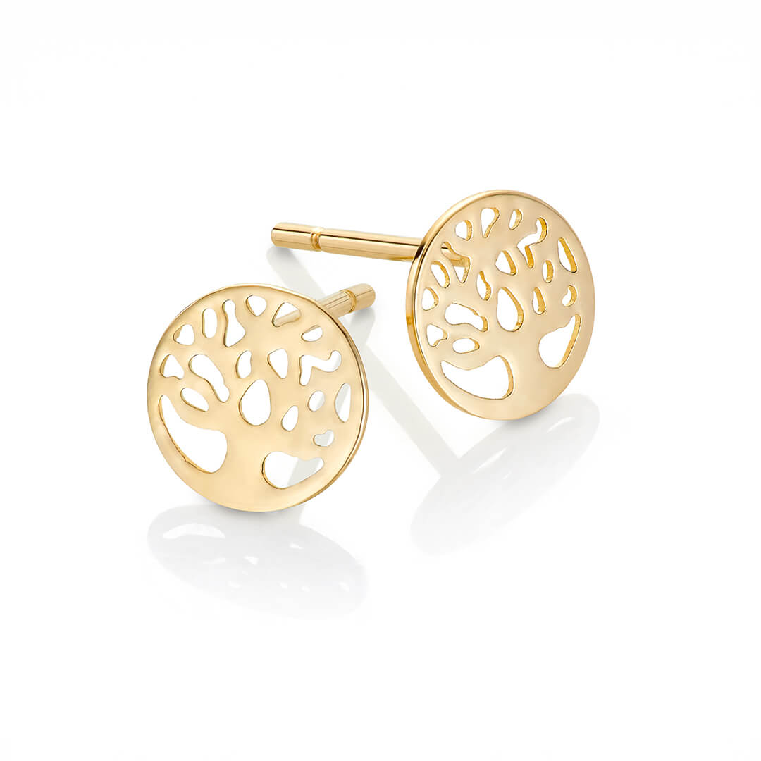 Øredobber Livets Tre 375 Gult Gull