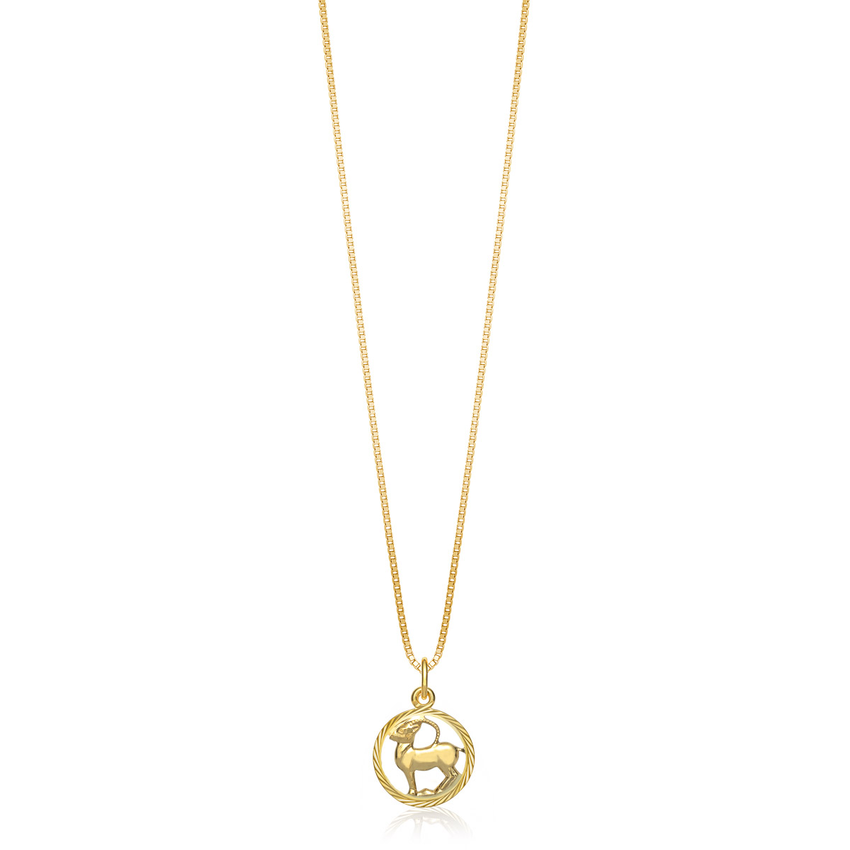 Halssmykke Steinbukken Stjernetegn 375 Gult Gull