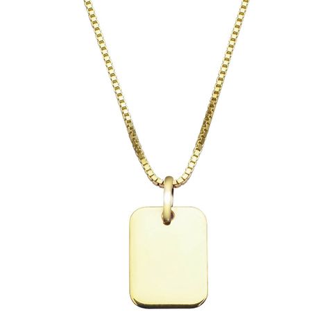 Halssmykke Plate 375 Gult Gull