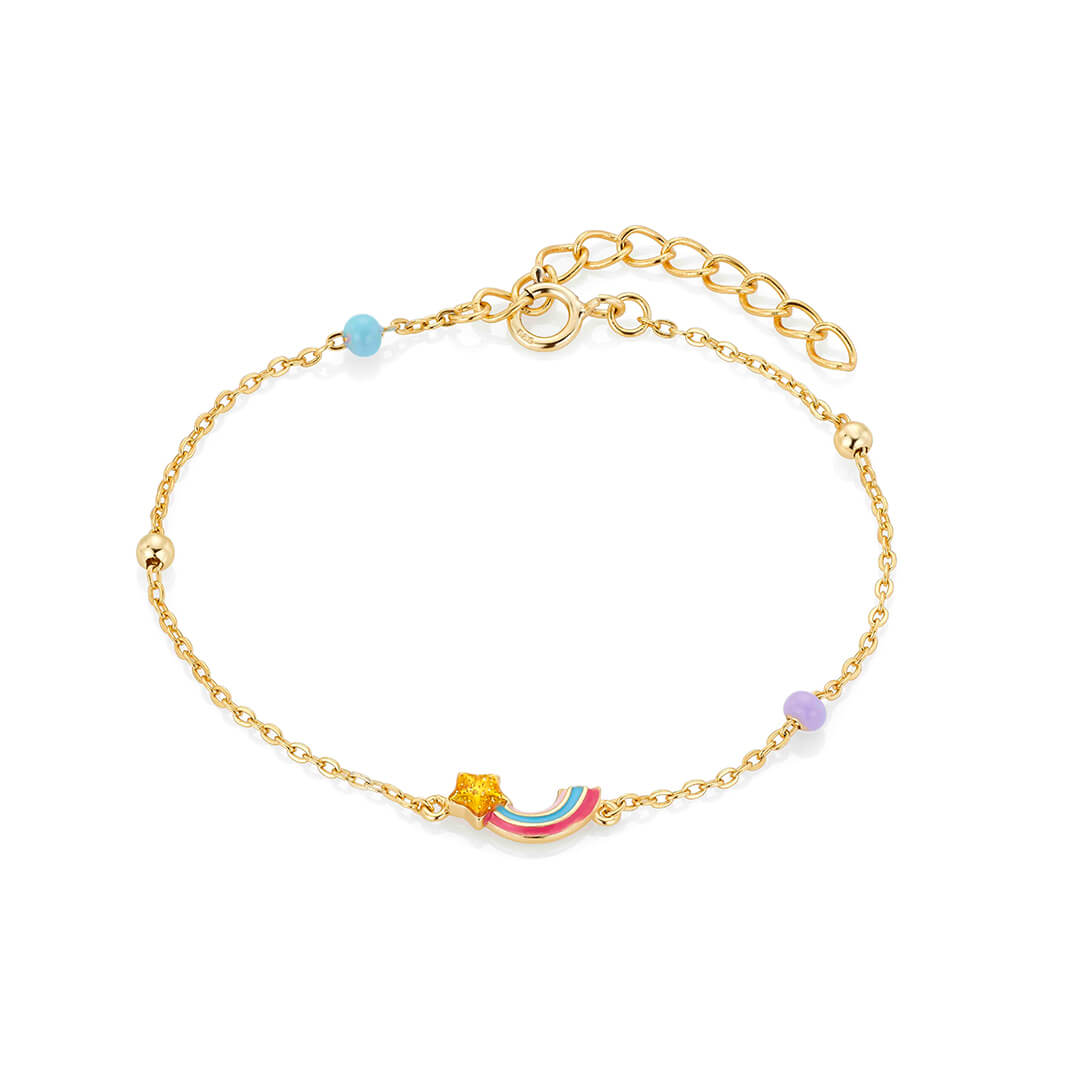 Armbånd Regnbue 925 Forgylt Sølv