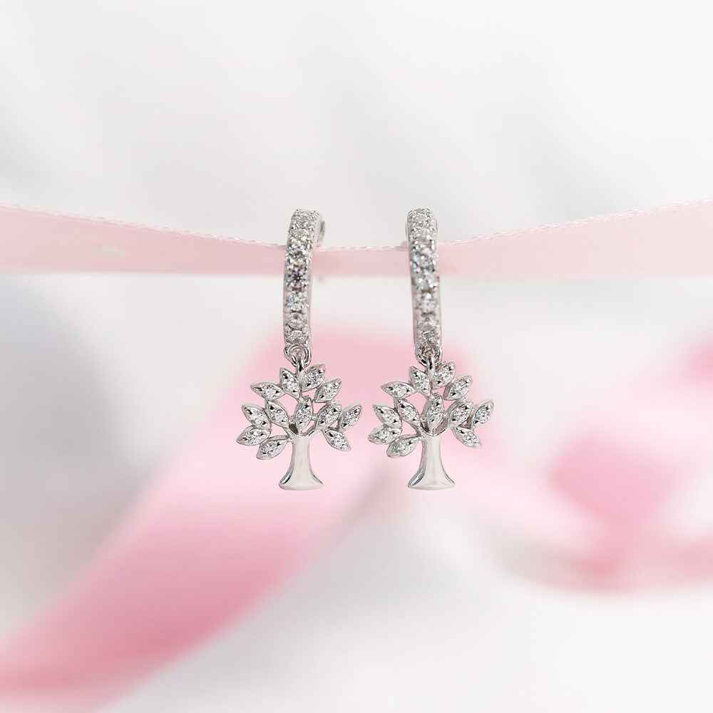 Øreringer Livets Tre 925 Sølv