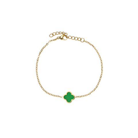 MERETE Armbånd Gullfarget Stål Grønn