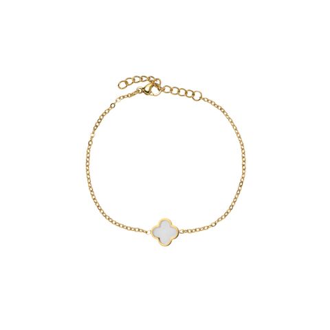 MERETE Armbånd Gullfarget Stål Hvit