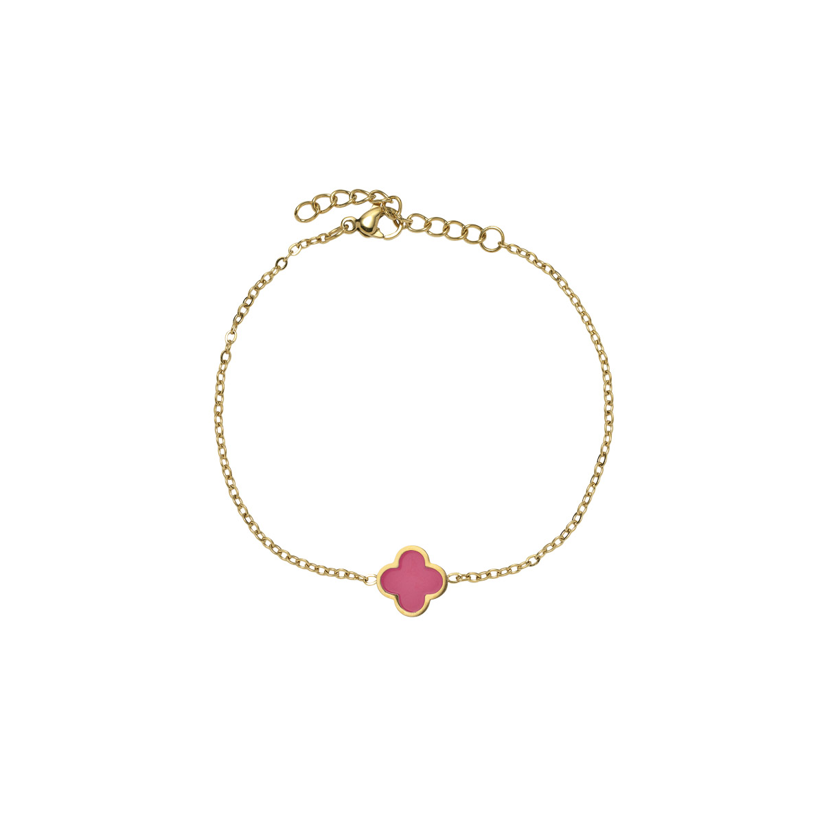 MERETE Armbånd Gullfarget Stål Mørkerosa