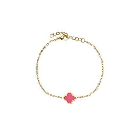 MERETE Armbånd Gullfarget Stål Mørkerosa