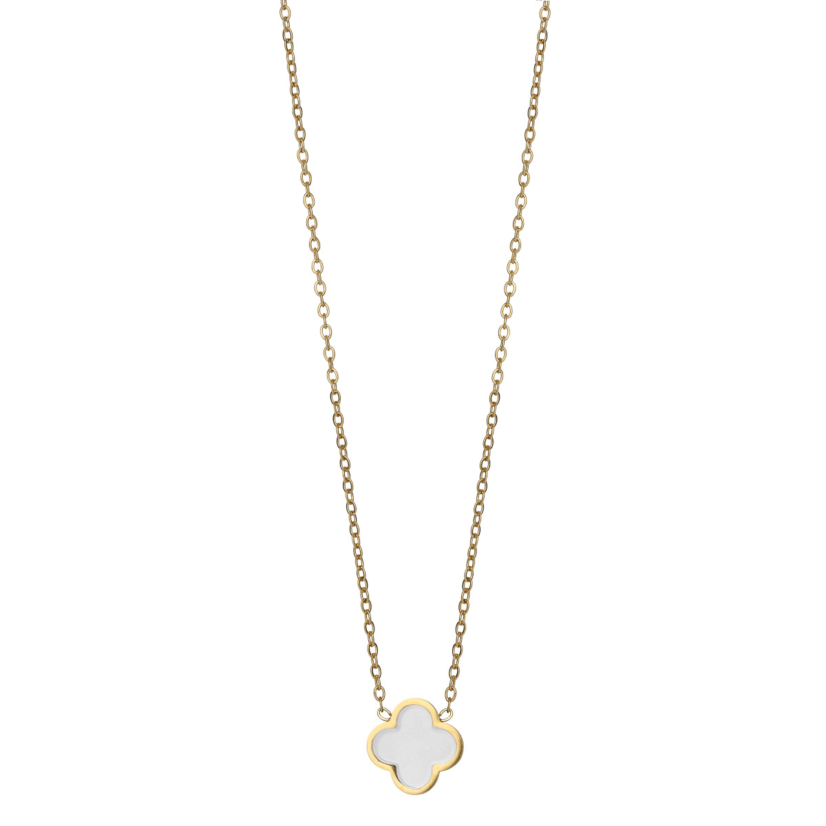 MERETE Halssmykke Gullfarget Stål Hvit