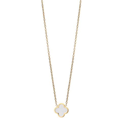 MERETE Halssmykke Gullfarget Stål Hvit