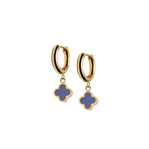 MERETE Øreringer Gullfarget Stål Blå