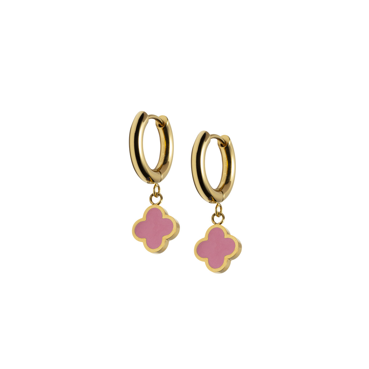 MERETE Øreringer Gullfarget Stål Rosa