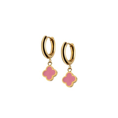 MERETE Øreringer Gullfarget Stål Rosa