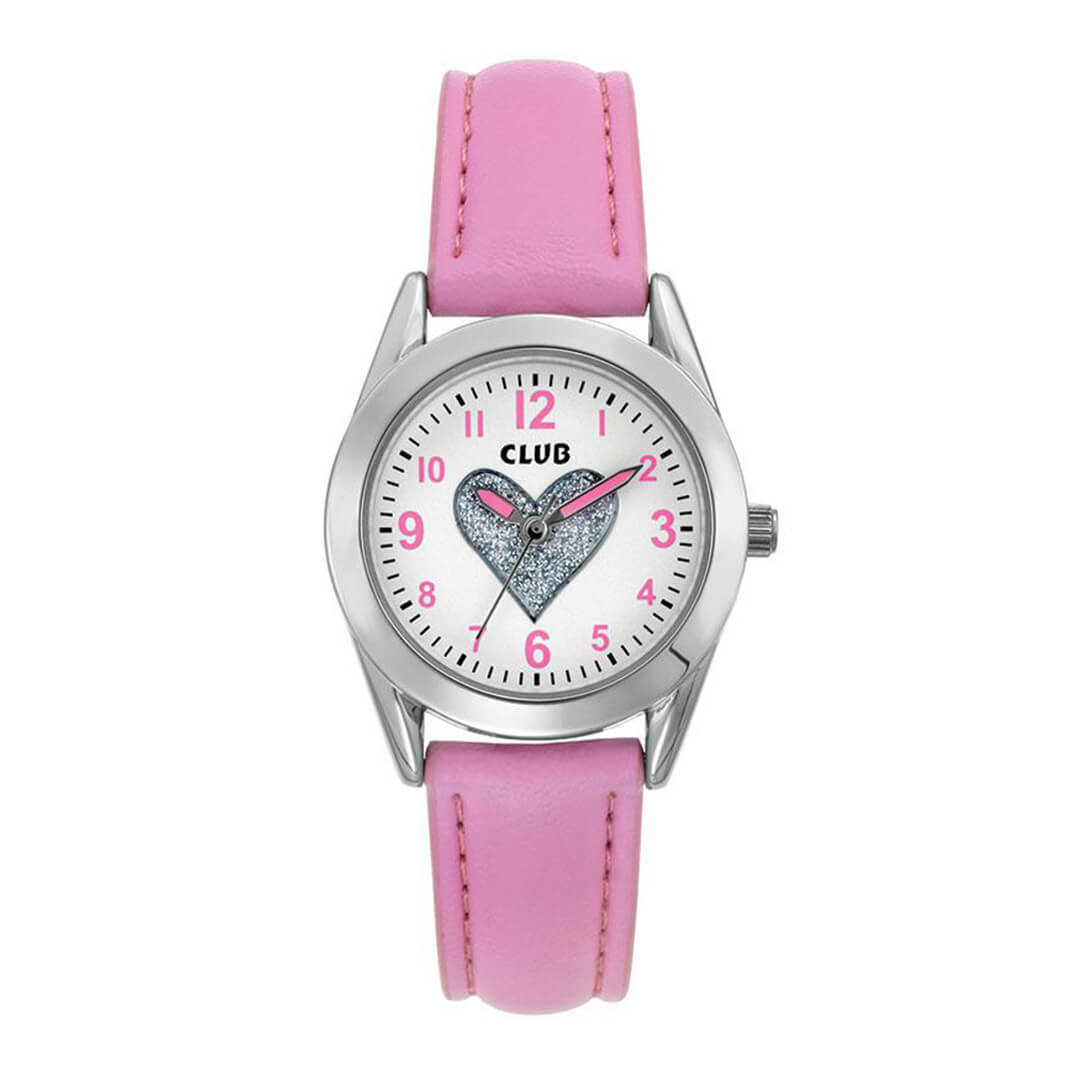 Barneklokke Hjerte Rosa 27 mm