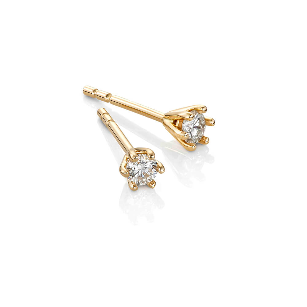 LOUISE Diamantøredobber 585 Gult Gull 0,14 ct