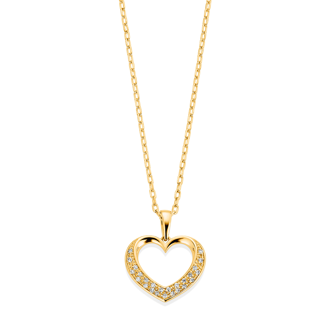 Diamantsmykke 375 Gult Gull 0,10 ct