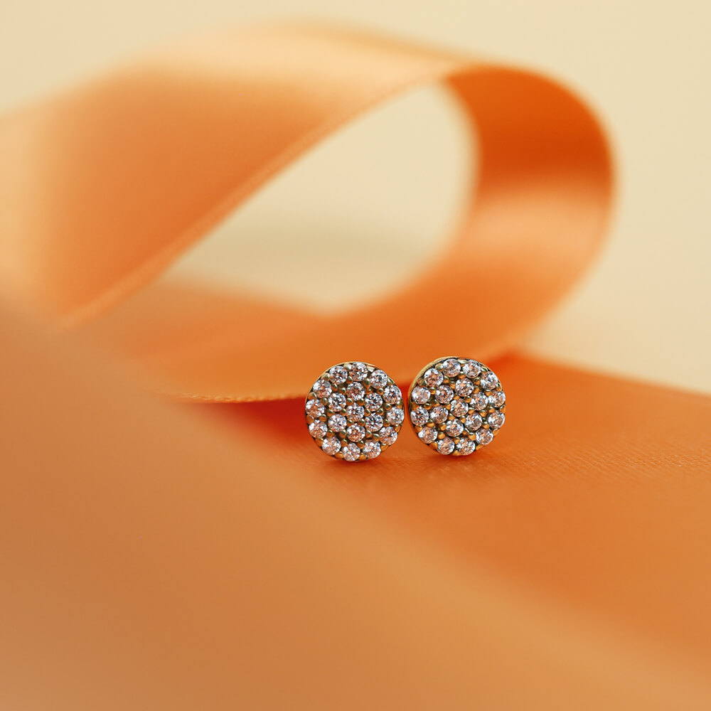 Øredobber Sirkel 375 Gult Gull 