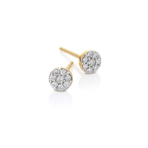 MARY Diamantøredobber 375 Gult Gull 0,12 ct
