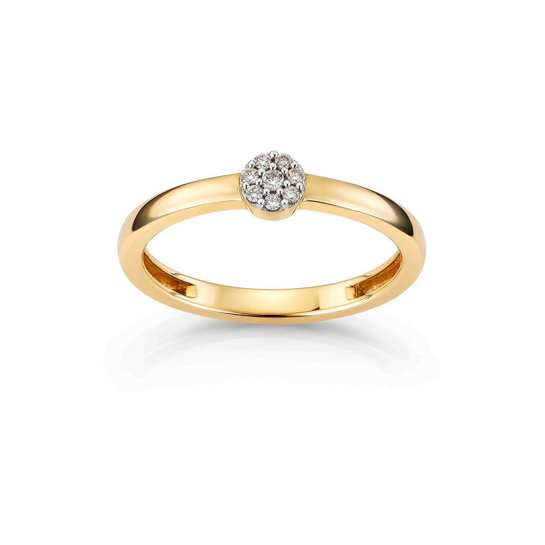 MARY Diamantring 375 Gult Gull 0,06 ct
