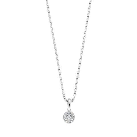 MARY Diamantsmykke 375 Hvitt Gull 0,06 ct