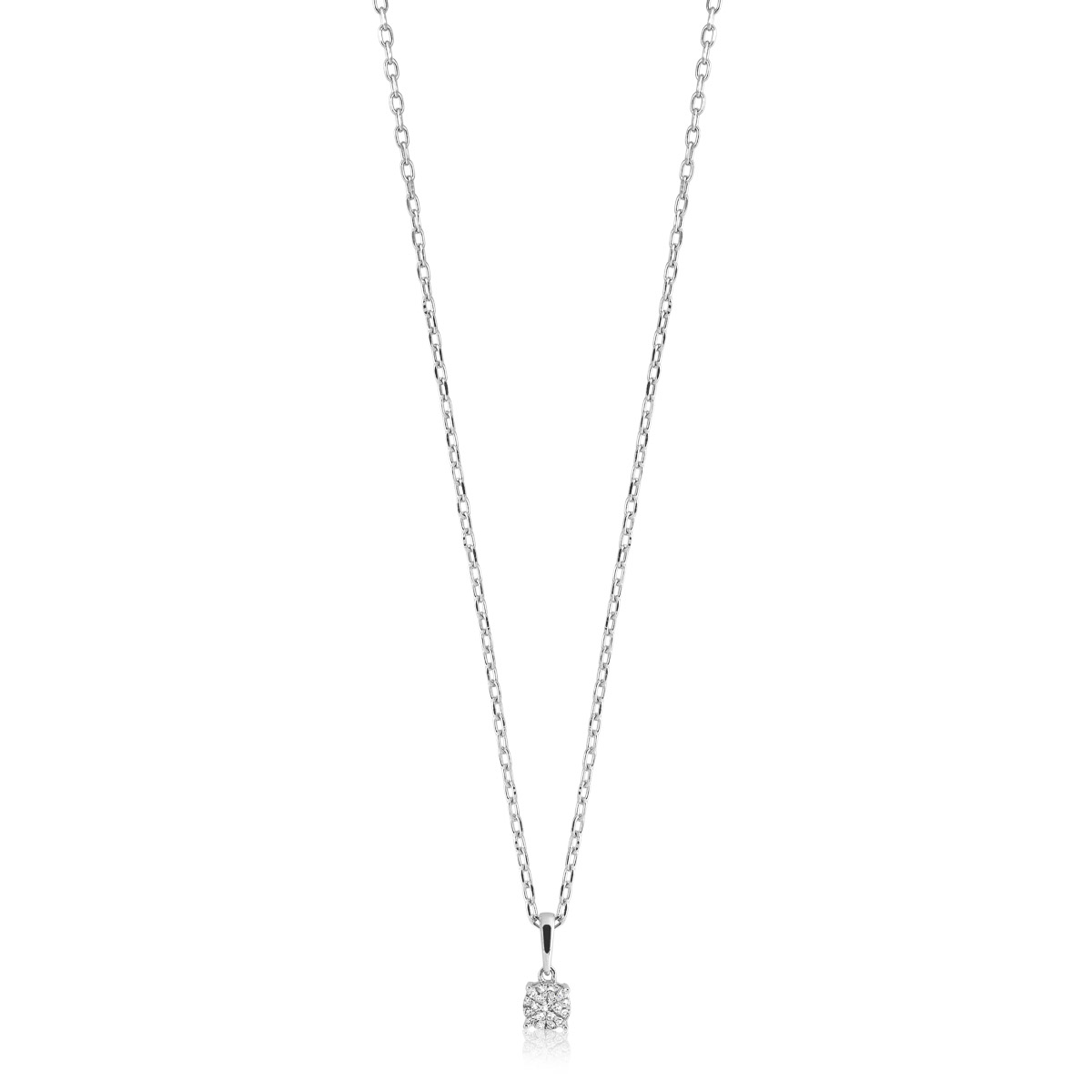 Diamantsmykke 585 Hvitt Gull 0,05 ct