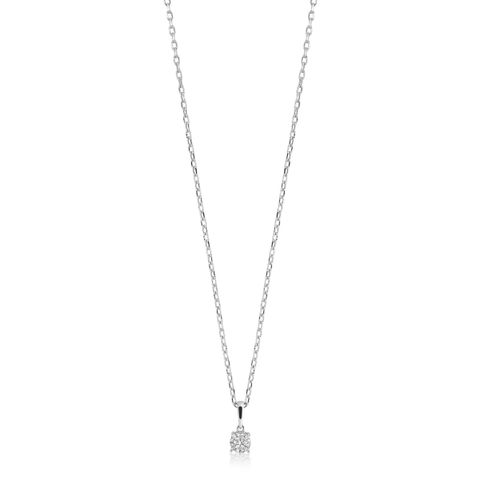 Diamantsmykke 585 Hvitt Gull 0,05 ct