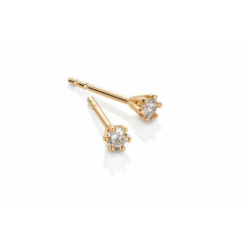 Diamantøredobber 585 Gult Gull 0,08 ct.