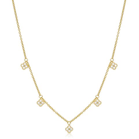 Halskjede Kløver 925 Forgylt Sølv