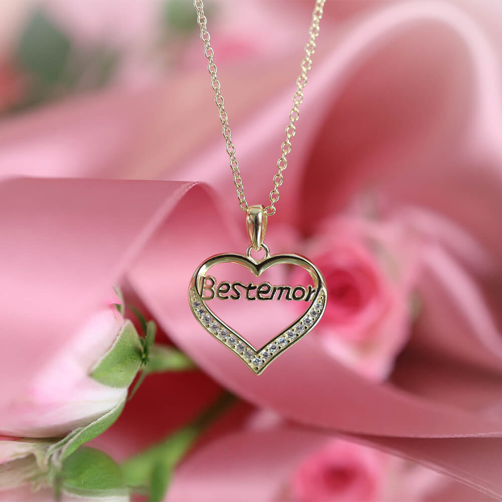 Halssmykke Bestemor 925 Forgylt Sølv