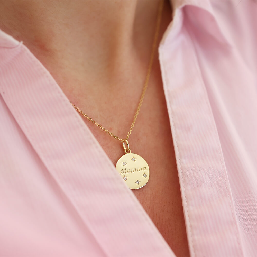 Halssmykke Mamma 925 Forgylt Sølv