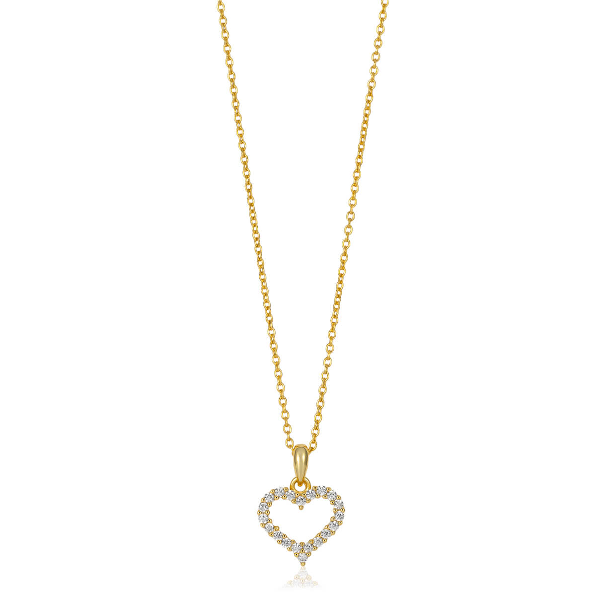 Halssmykke Hjerte 925 Forgylt Sølv