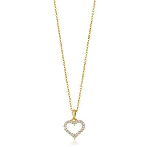 Halssmykke Hjerte 925 Forgylt Sølv