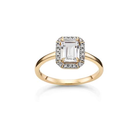 Diamantring 585 Gult Gull 0,10 ct