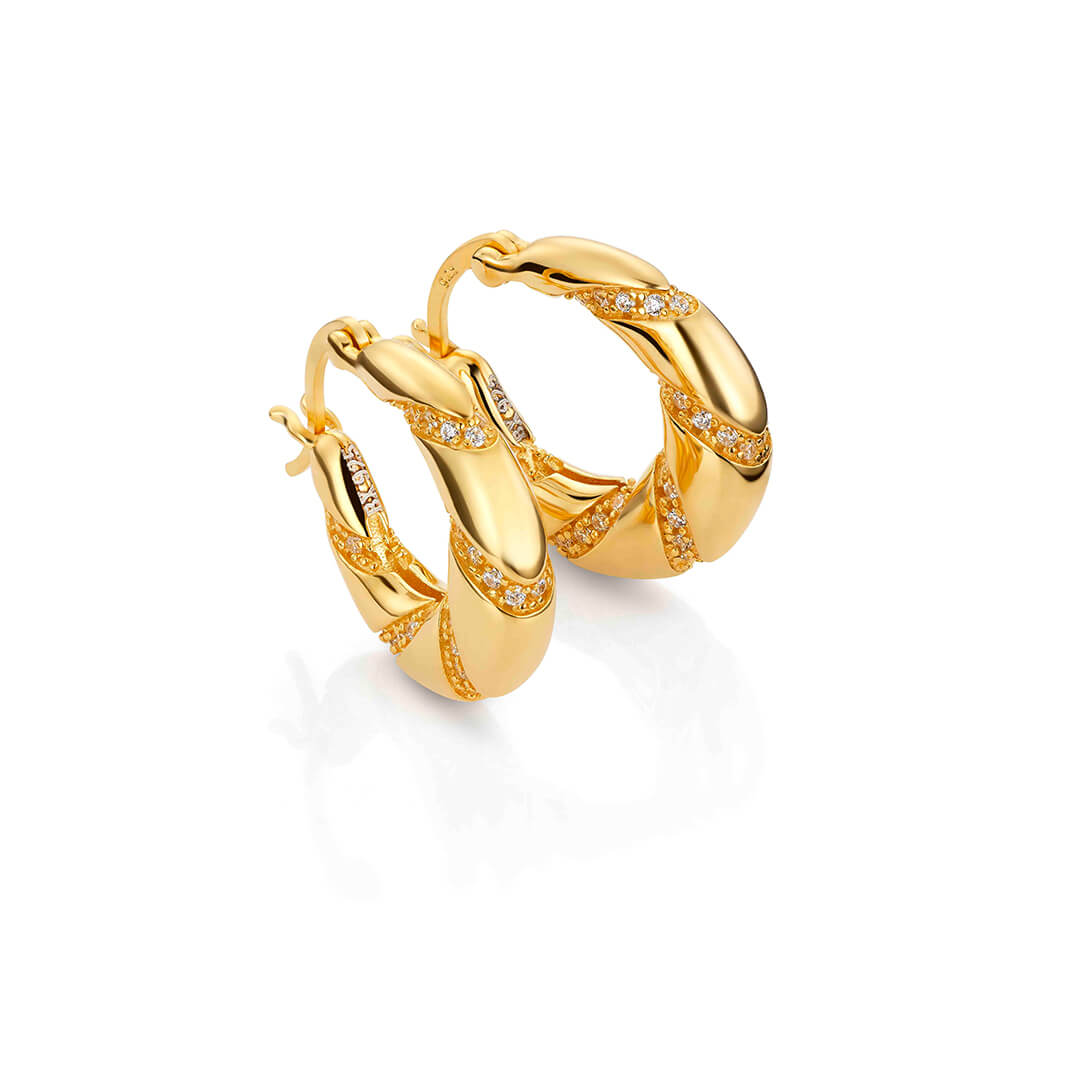 Øreringer 925 Forgylt Sølv