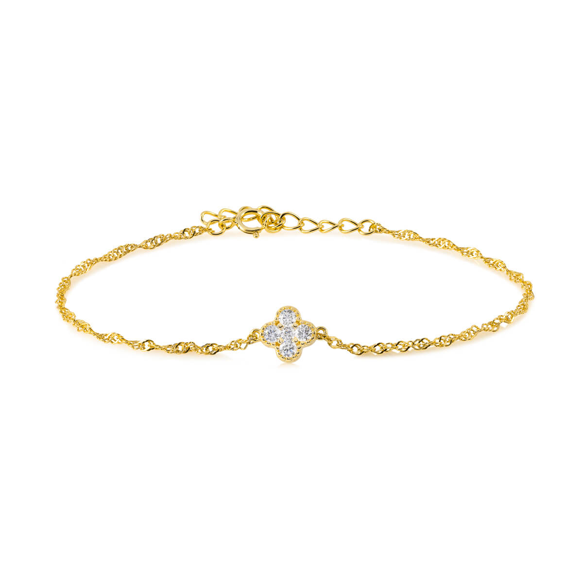 Armbånd Kløver 925 Forgylt Sølv