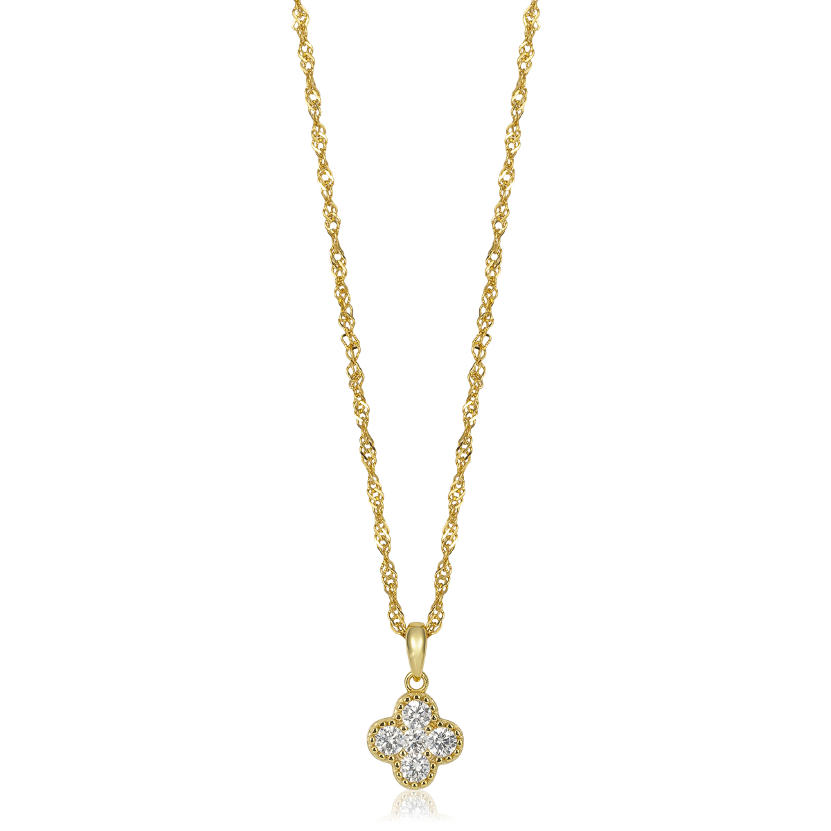 Halssmykke Kløver 925 Forgylt Sølv