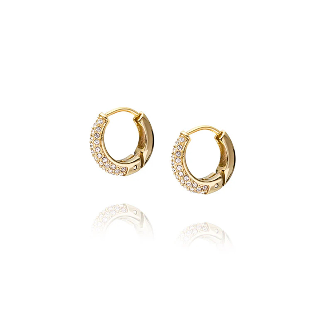 Pavé Precious Mini Gold Hoops