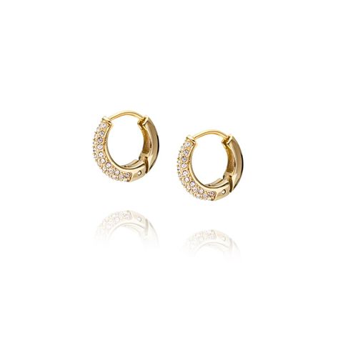 Pavé Precious Mini Gold Hoops
