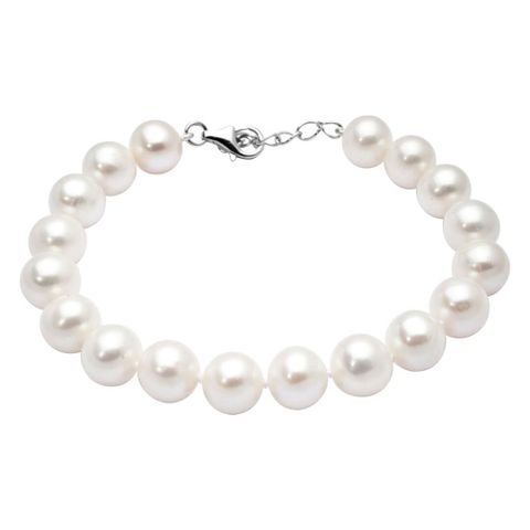 Perlearmbånd 925 Sølv 9-10 mm