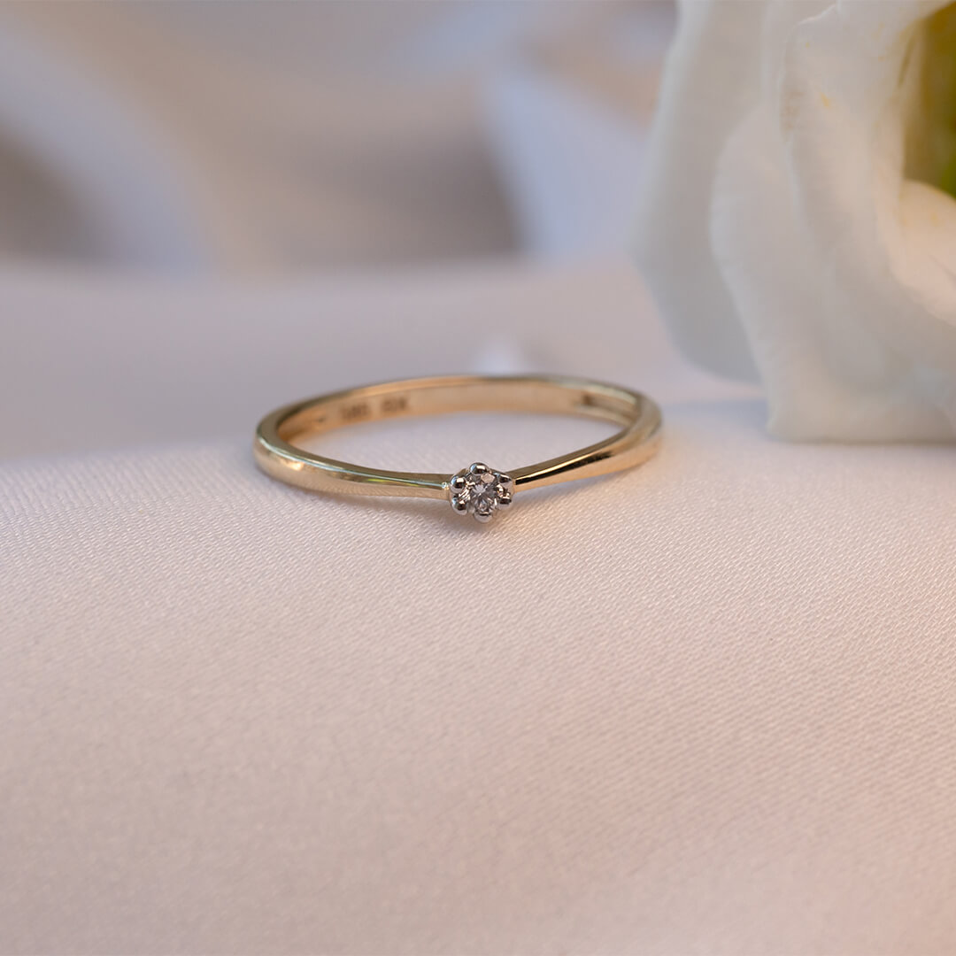 Aurora Diamantring 585 Gult Gull 0,03 ct