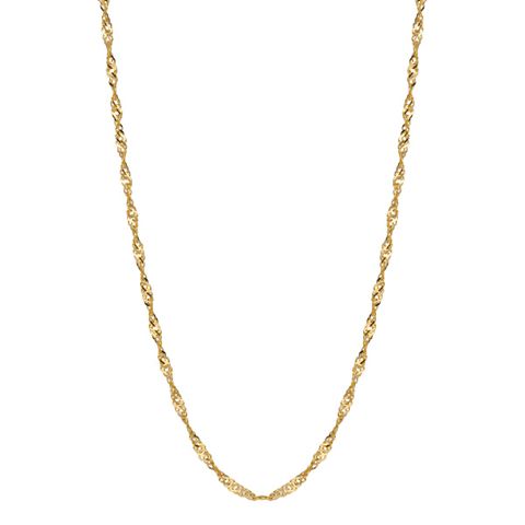 Singaporekjede 925 Forgylt Sølv