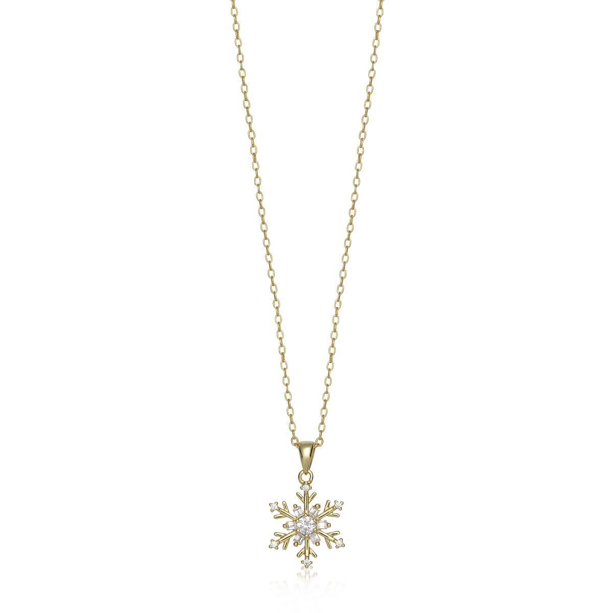 Halssmykke Snøkrystall 925 Forgylt Sølv
